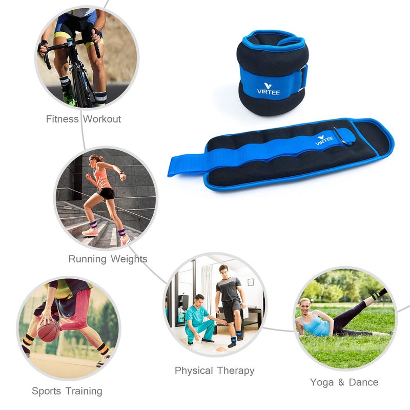 Virtee Ankle/Wrist Weights for Women, Men, Kids - Arm Leg Weights Set with Adjustable Strap - Running, Jogging, Gymnastic, Physical Therapy, Fitness - Choice of 1 lb 2 lbs 3 lbs 4 lbs 6 lbs 8 lbs 10 lbs - Image 3